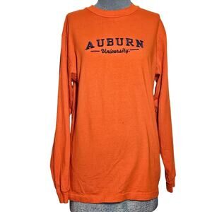 Auburn University Orange Cotton Long Sleeve Tee Size Medium